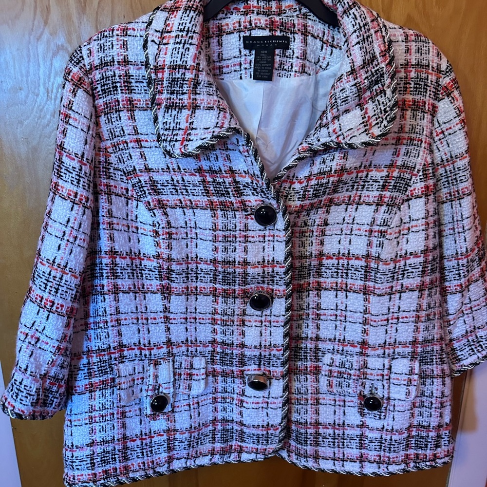 Grace Elements Multicolor Plaid Jacket - image 1